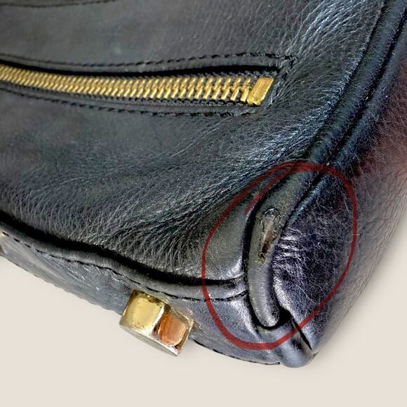 Rebecca Minkoff Leather Crossbody Shoulder Mini Bag Adjust Chain Strap Multi Zip - Picture 10 of 14